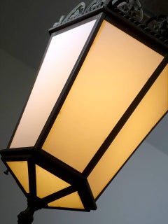 Pair of Large Early Lantern Style Pendents Matching