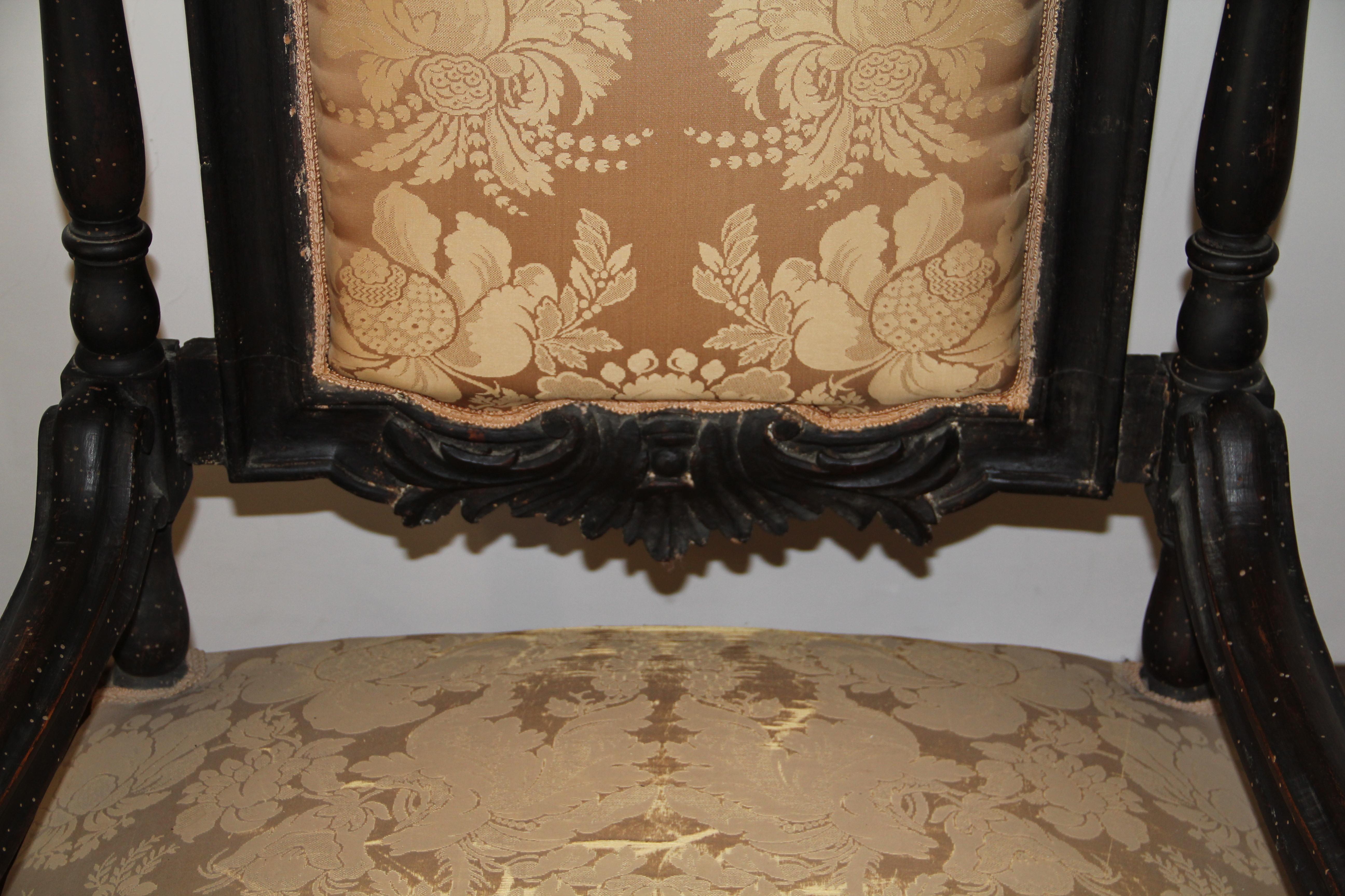Pair of Large Ebonised Armchairs, Late 17th Century im Angebot 2