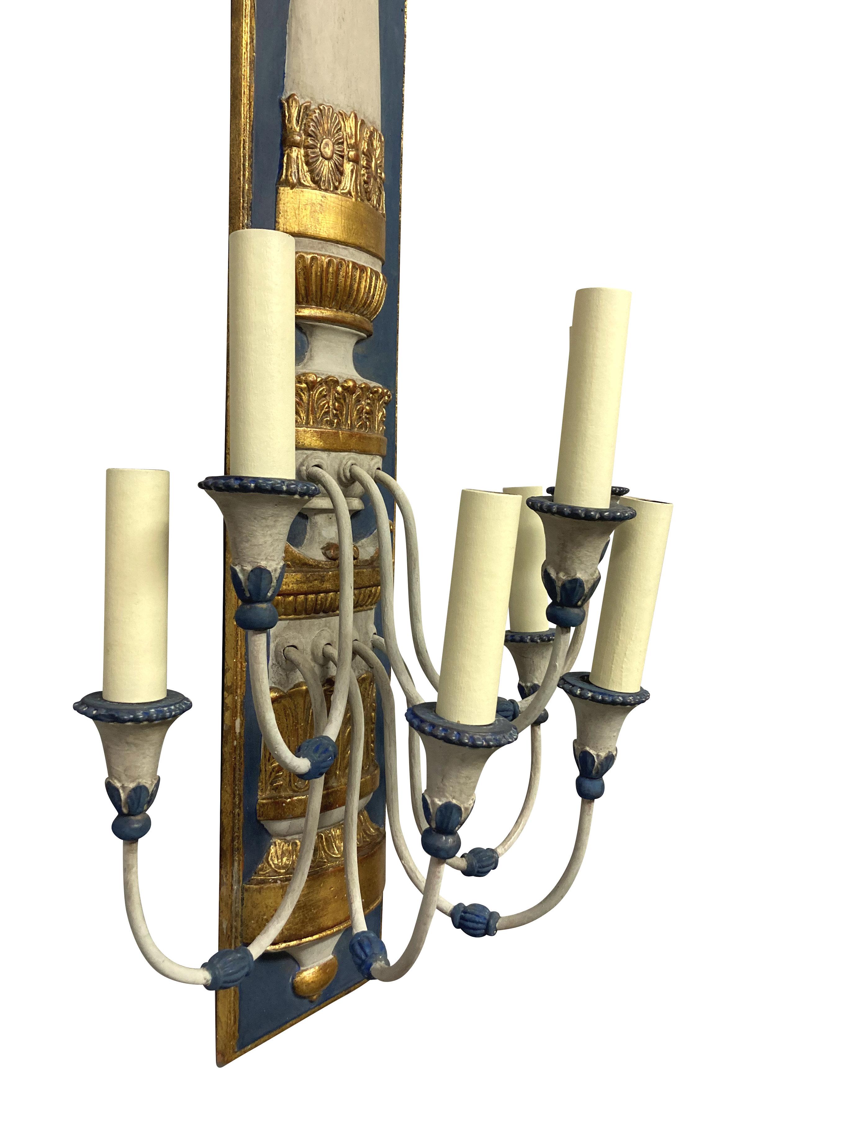 French Pair of Large Egyptian Revival Wall Lights