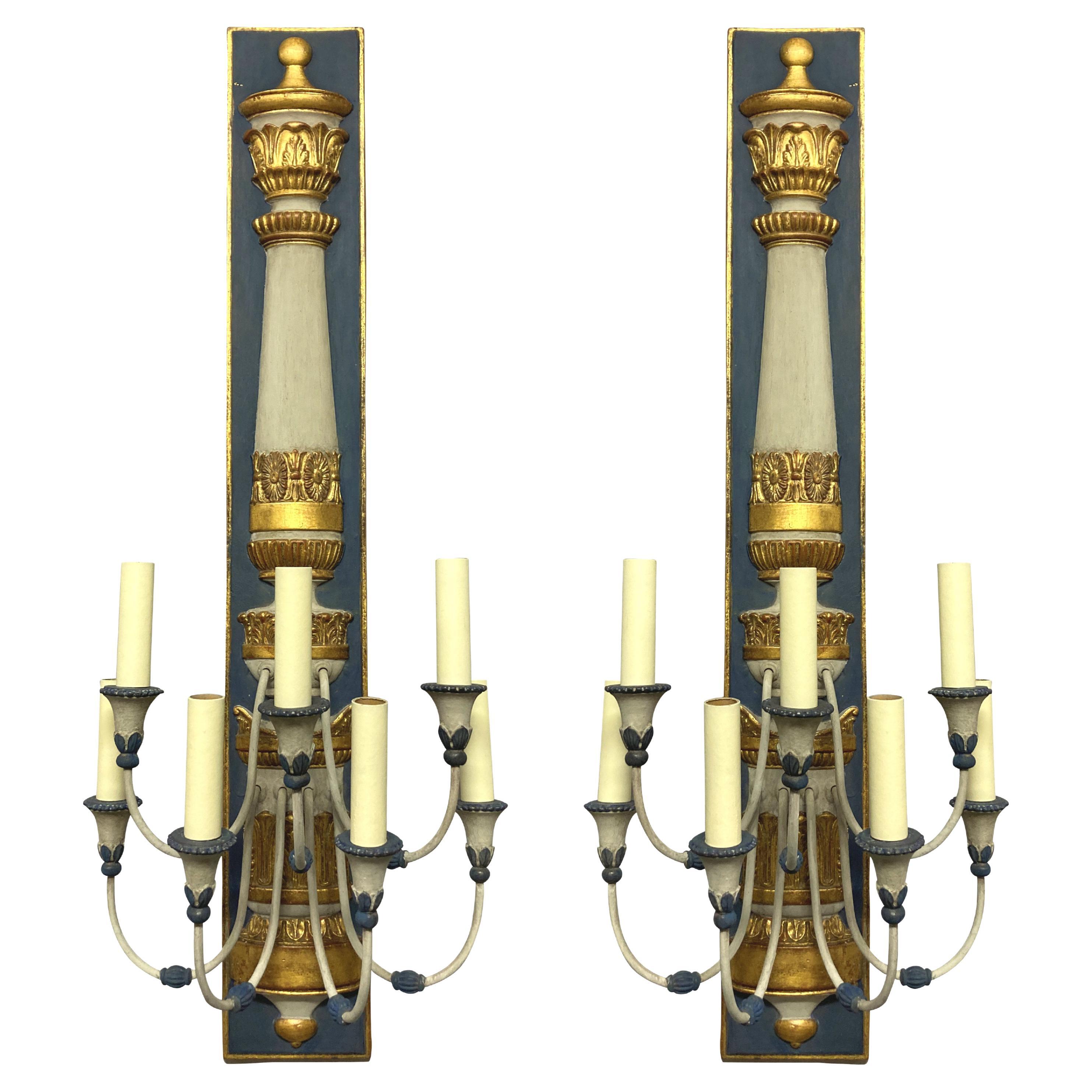 Pair of Large Egyptian Revival Wall Lights