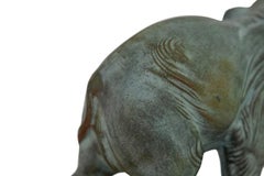 Art Deco Elephant Bookends, White Bronze on Marble Base, France, 1930s