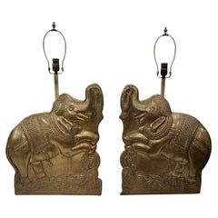 Pair of Large Elephant Lamps