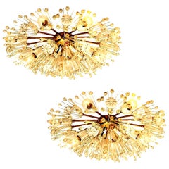 Pair of Large Emil Stejnar Snowball Orbit Sputnik Flushmount, Austria, 1950s