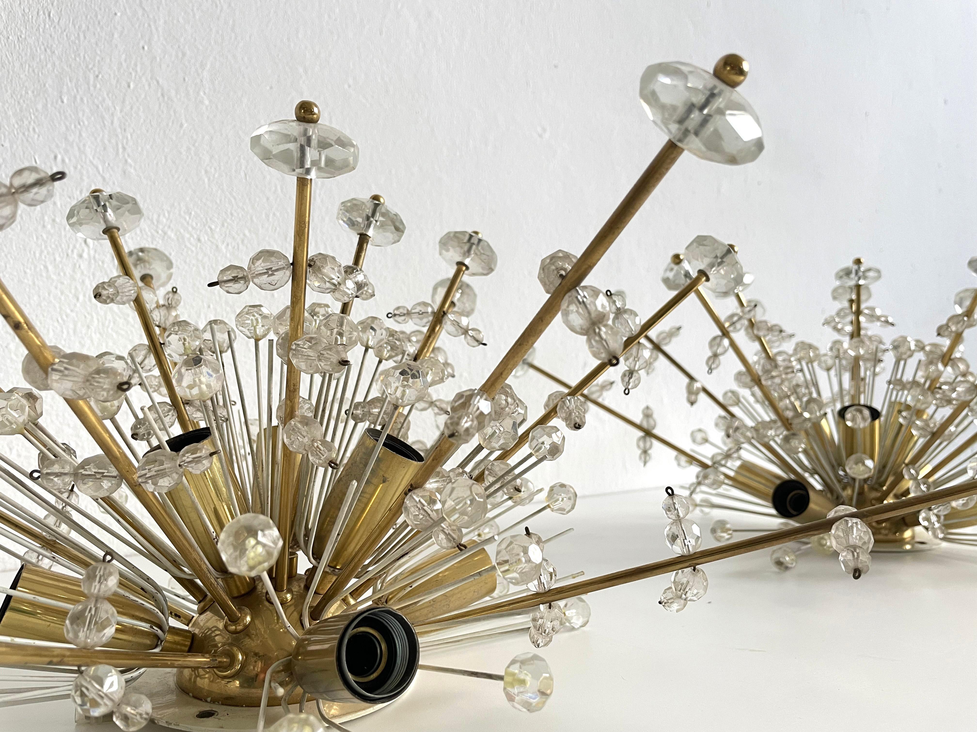 Ein Paar große Emil Stejnar Schneeflocken-Sputnik-Einbaulampen, Österreich 1950er Jahre (Österreichisch) im Angebot