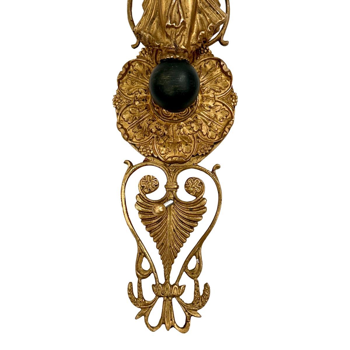 Bronze Pair of Large Empire Sconces For Sale