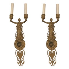 Pair of Large Empire Sconces