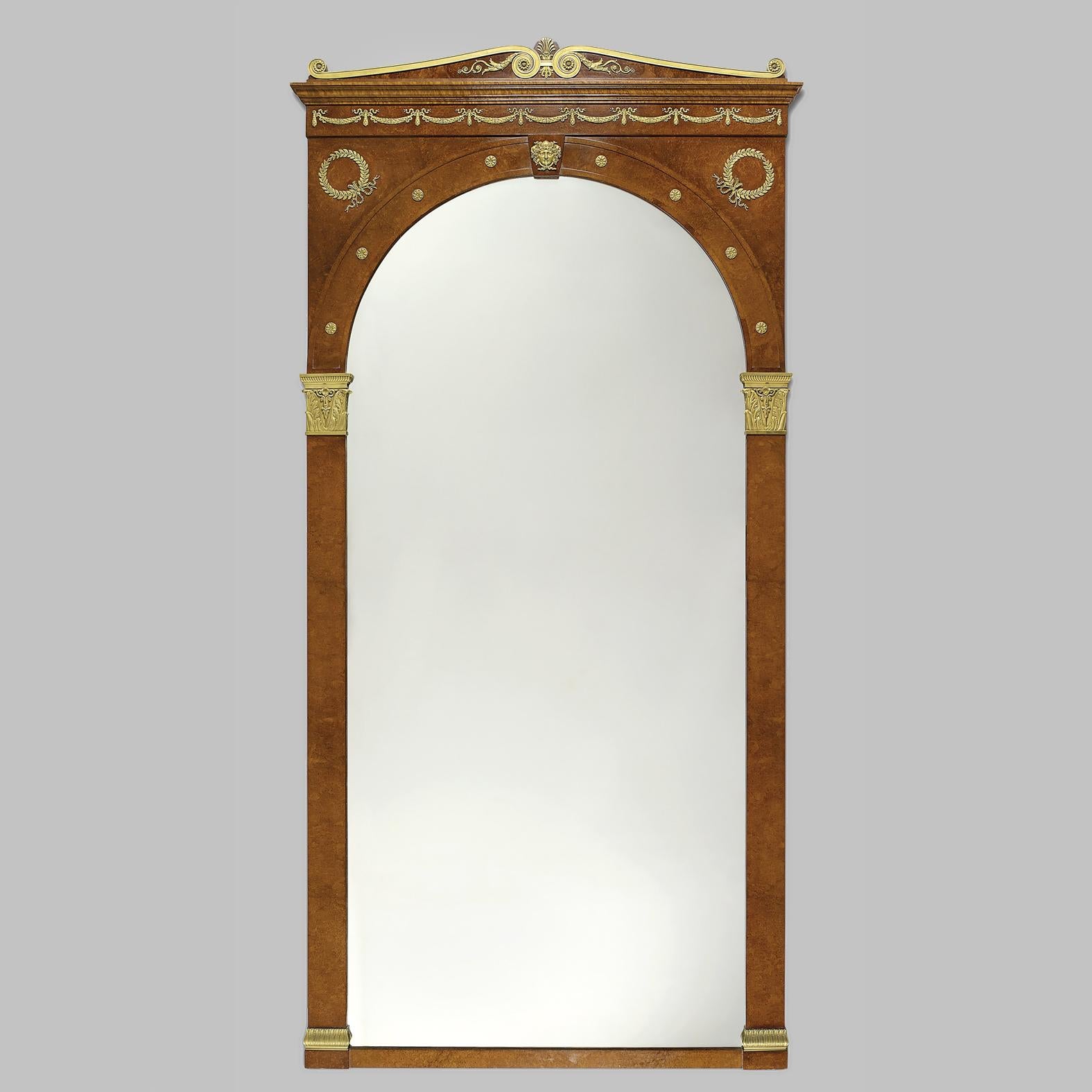 19th Century Pair of Large Empire Style Mirrors, by Maison Krieger For Sale