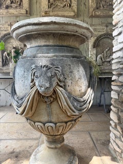 Pair of Large English 19th Century Urns from a Train Station