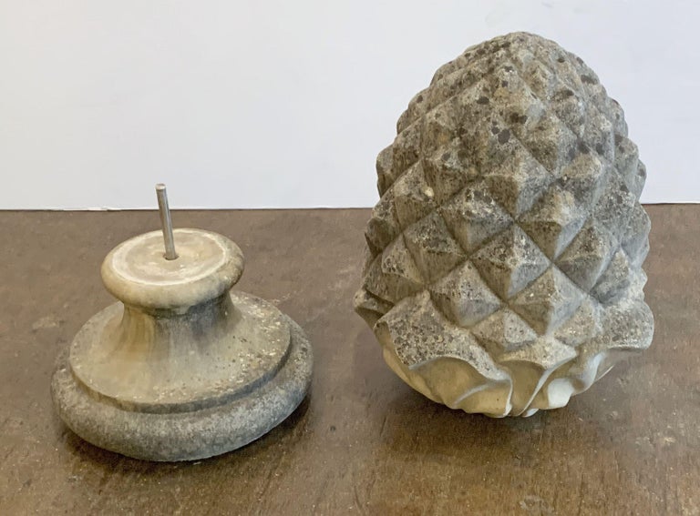 Pair of Large English Garden Stone Finials at 1stDibs