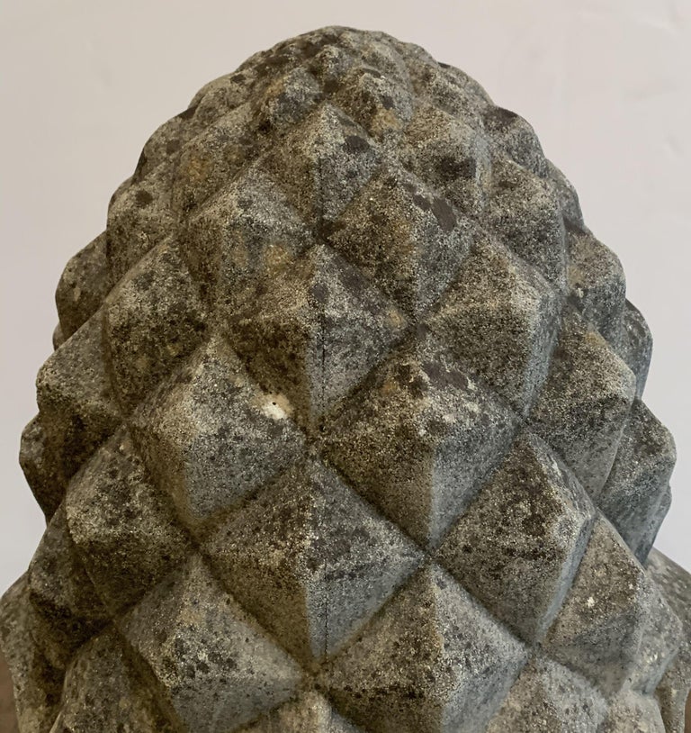Pair of Large English Garden Stone Finials at 1stDibs