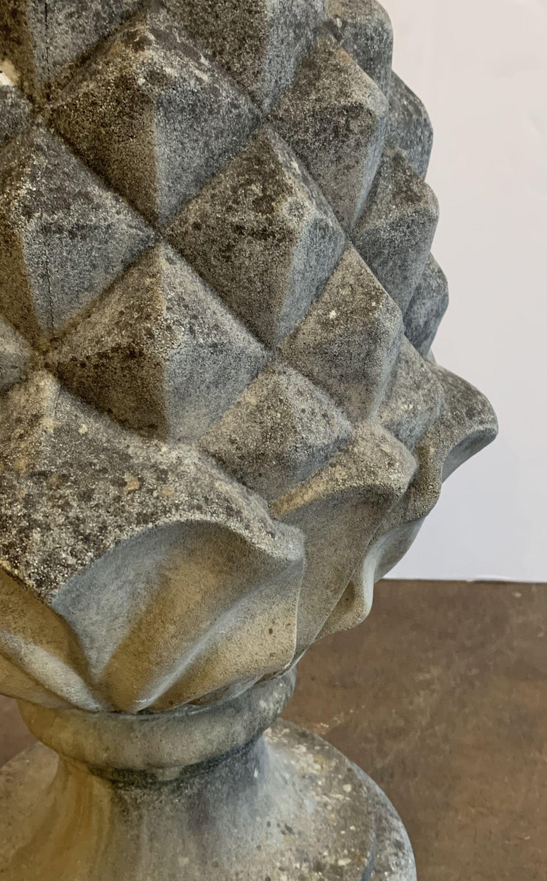 Pair of Large English Garden Stone Finials at 1stDibs