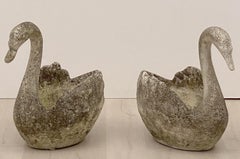 Large English Garden Stone Swan Planters - 'Priced Individually'