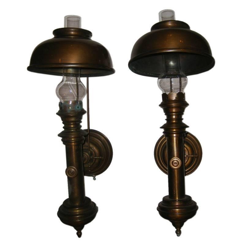 Pair of Large English Nautical Sconces For Sale