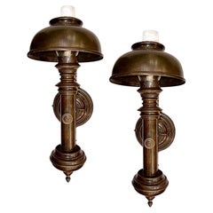 Pair of Large English Nautical Sconces