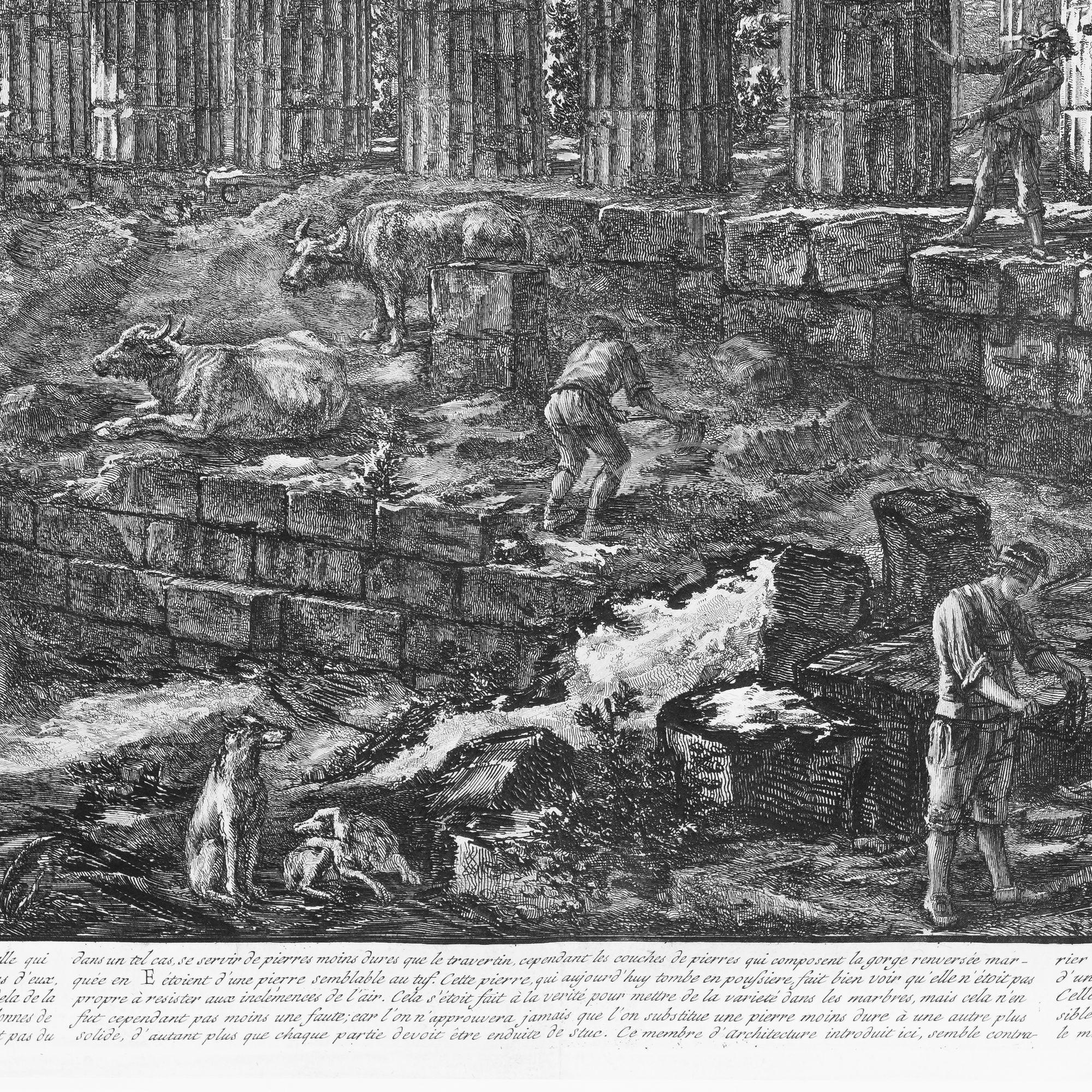 Coppia di grandi incisioni di Piranesi, 1805 7