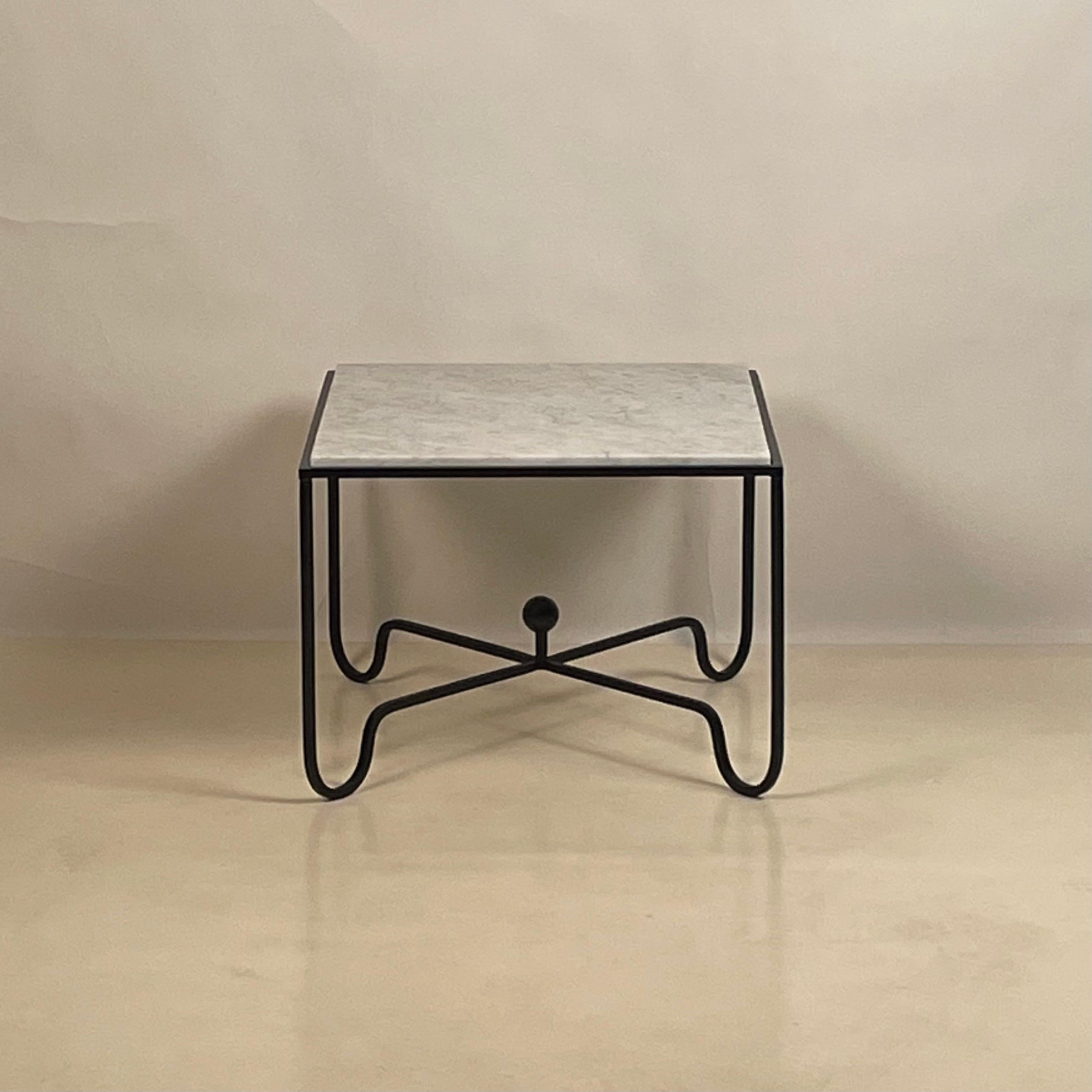 French Pair of Large 'Entretoise' Marble Side Tables by Design Frères For Sale