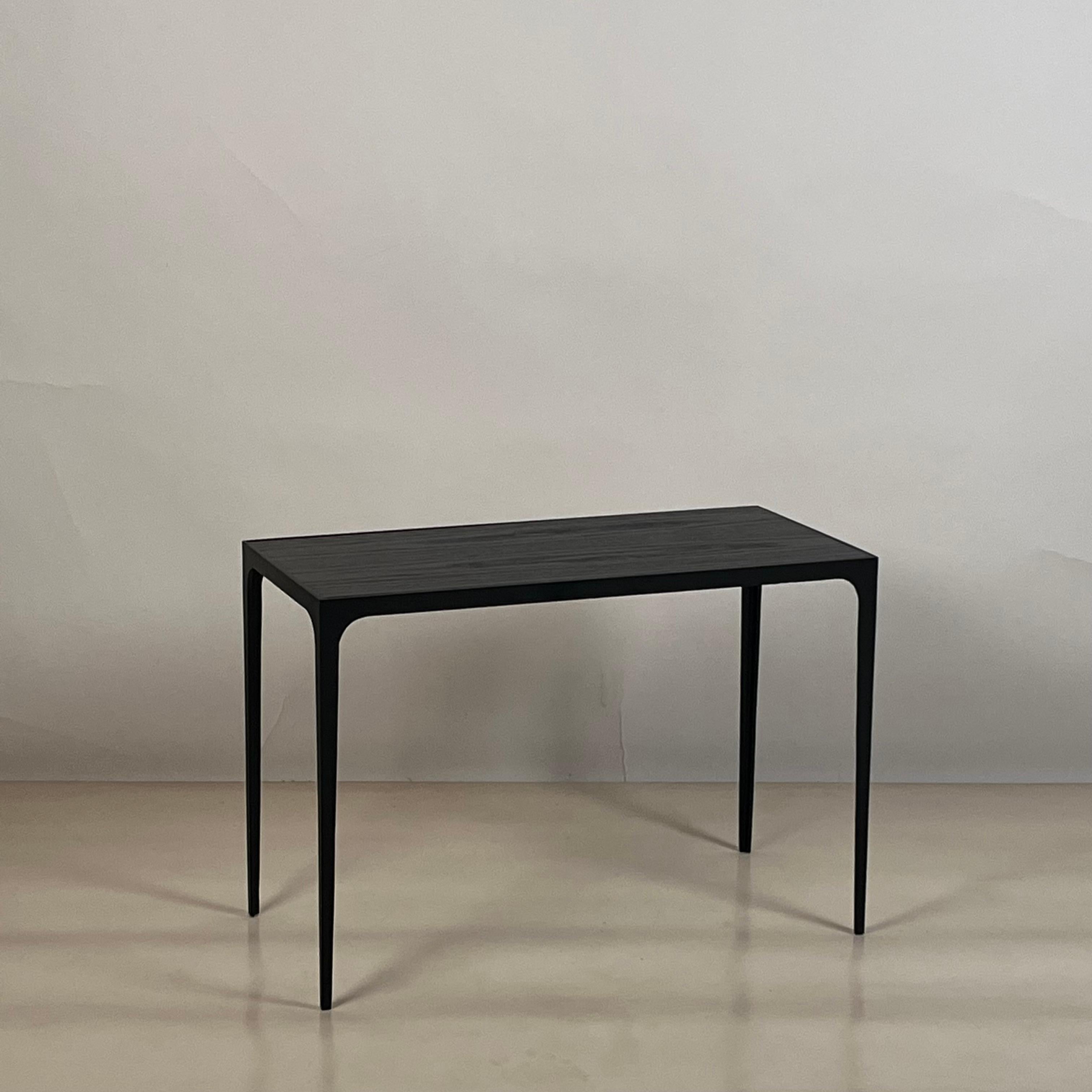 Art Deco Pair of Large 'Esquisse' Ebonized Oak End Tables by Design Frères For Sale