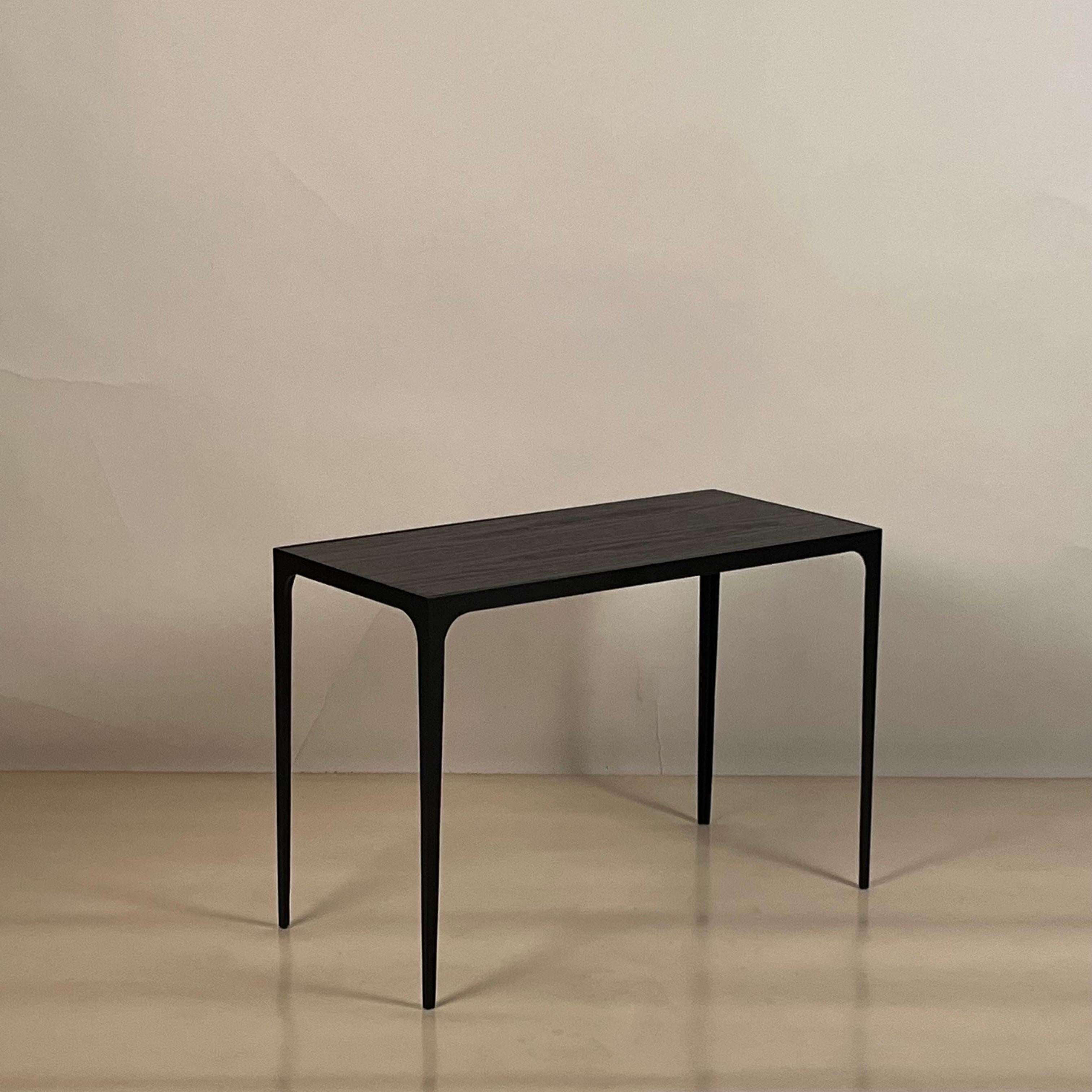 French Pair of Large 'Esquisse' Ebonized Oak End Tables by Design Frères For Sale