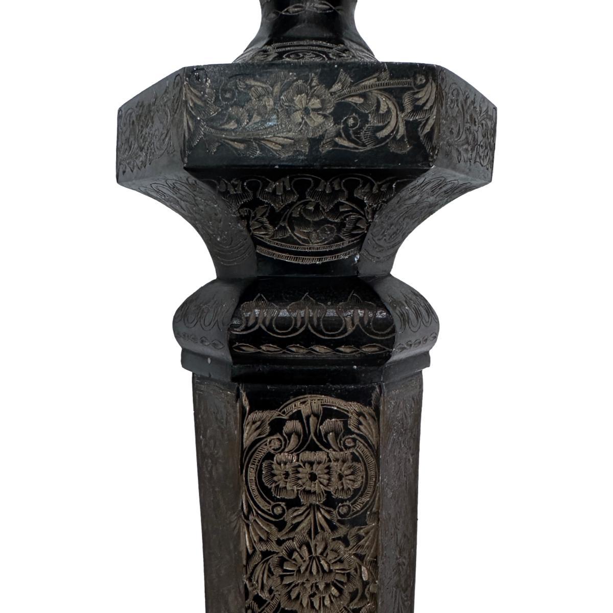 Metal Pair of Large Etched Bronze Sconces For Sale