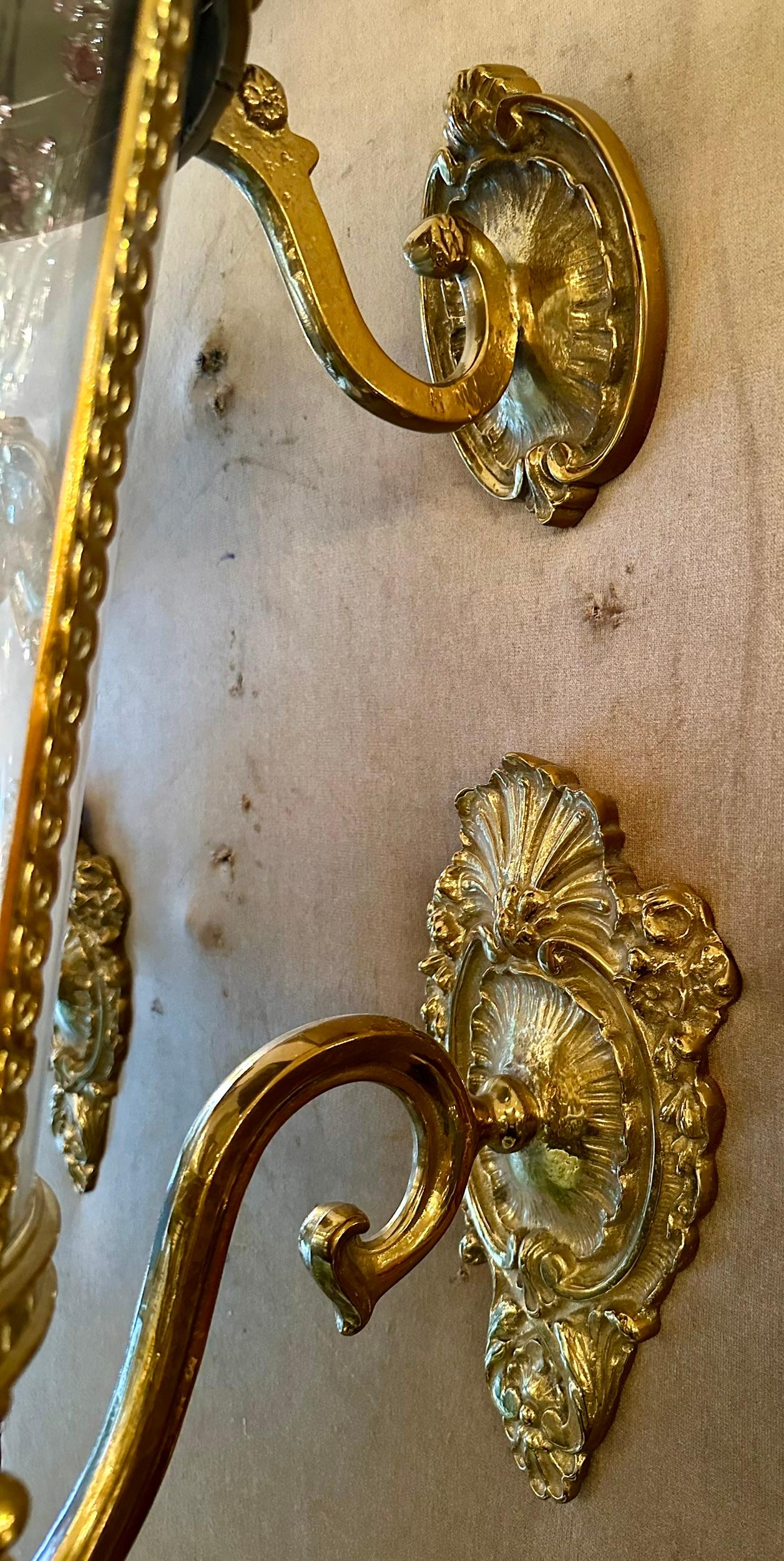 Pair of Large European Louis XVI Style Brass Entry Lanterns. For Sale 5