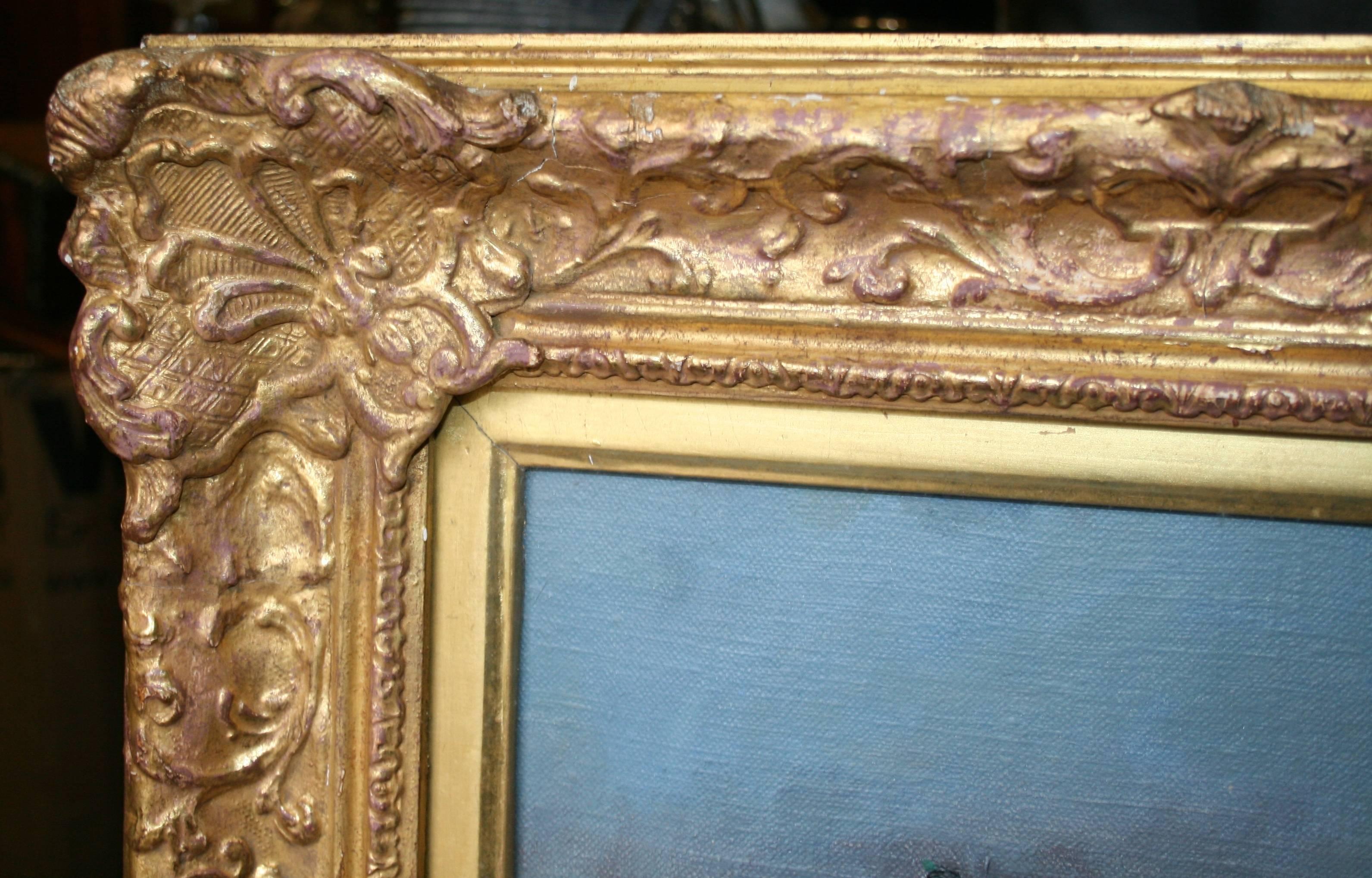 Pair of Large Family Portraits Set in Gilt Frames For Sale 4