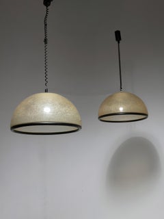 Pair of Large Fiberglass Pendant Lamps by Luci MIlano, Italy, 1970s