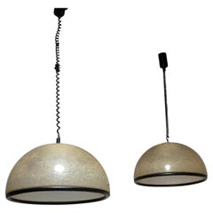 Pair of Large Fiberglass Pendant Lamps by Luci MIlano, Italy, 1970s