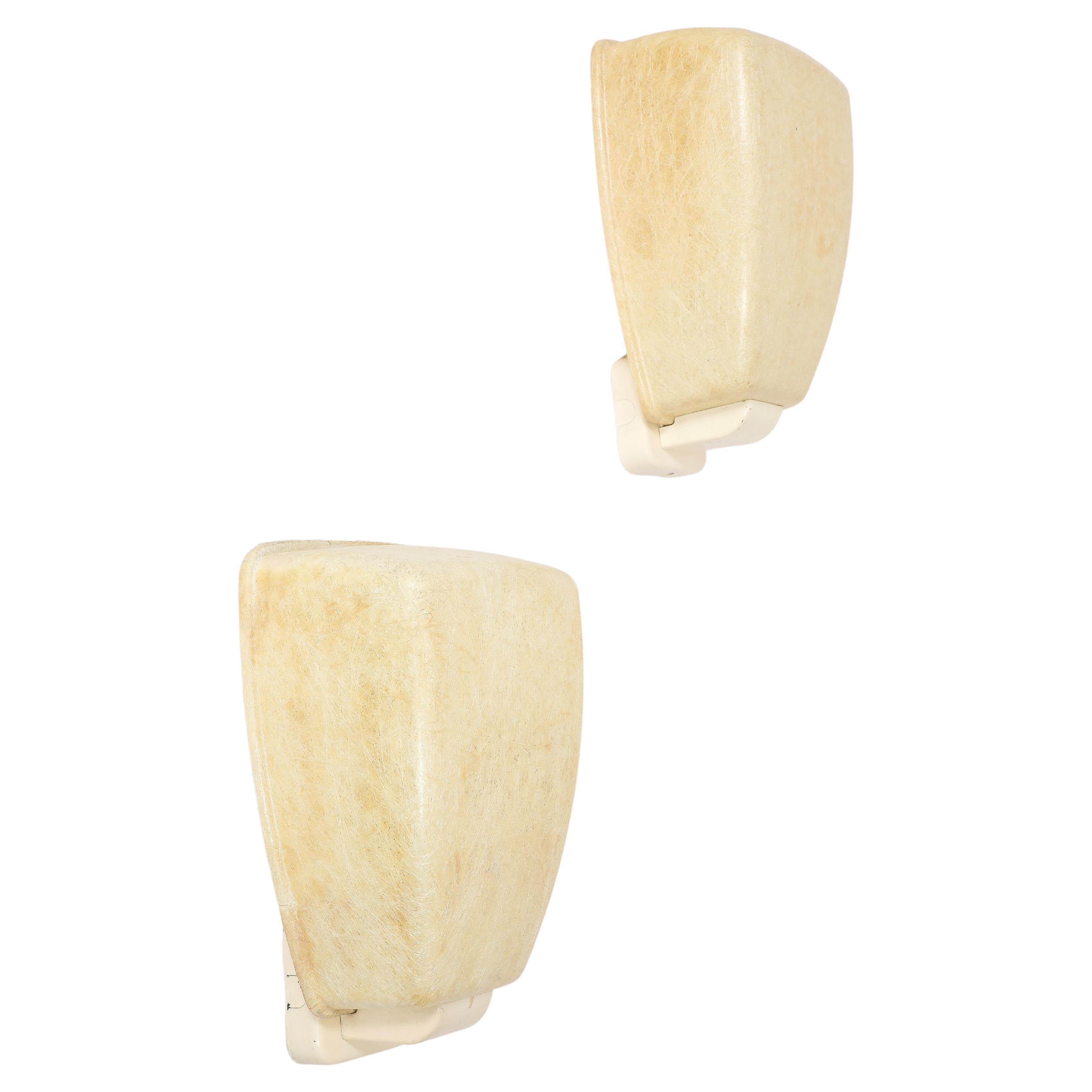 Pair of Large Fiberglass Wall Sconces, Europe 1970's