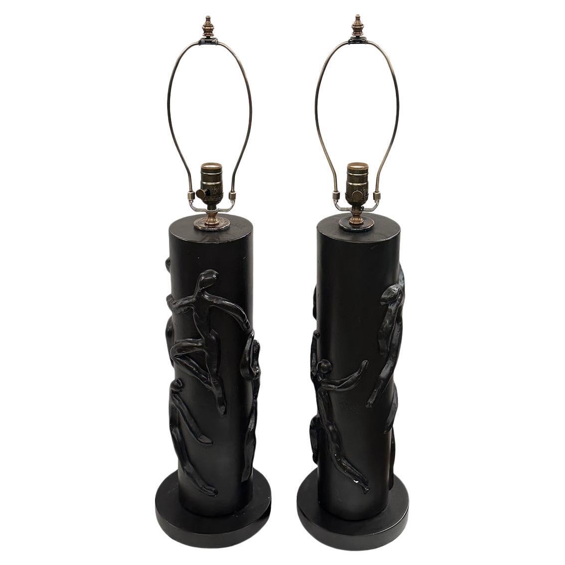Paar große figurale Lampen