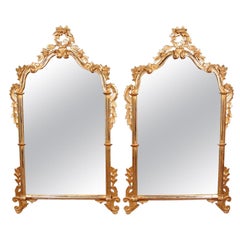 Pair of Large Fine Quality Giltwood Louis XVI Design Mirrors