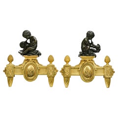 Andirons de metal