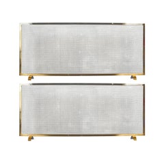Large Fire Screens from Brass, France circa 1960
