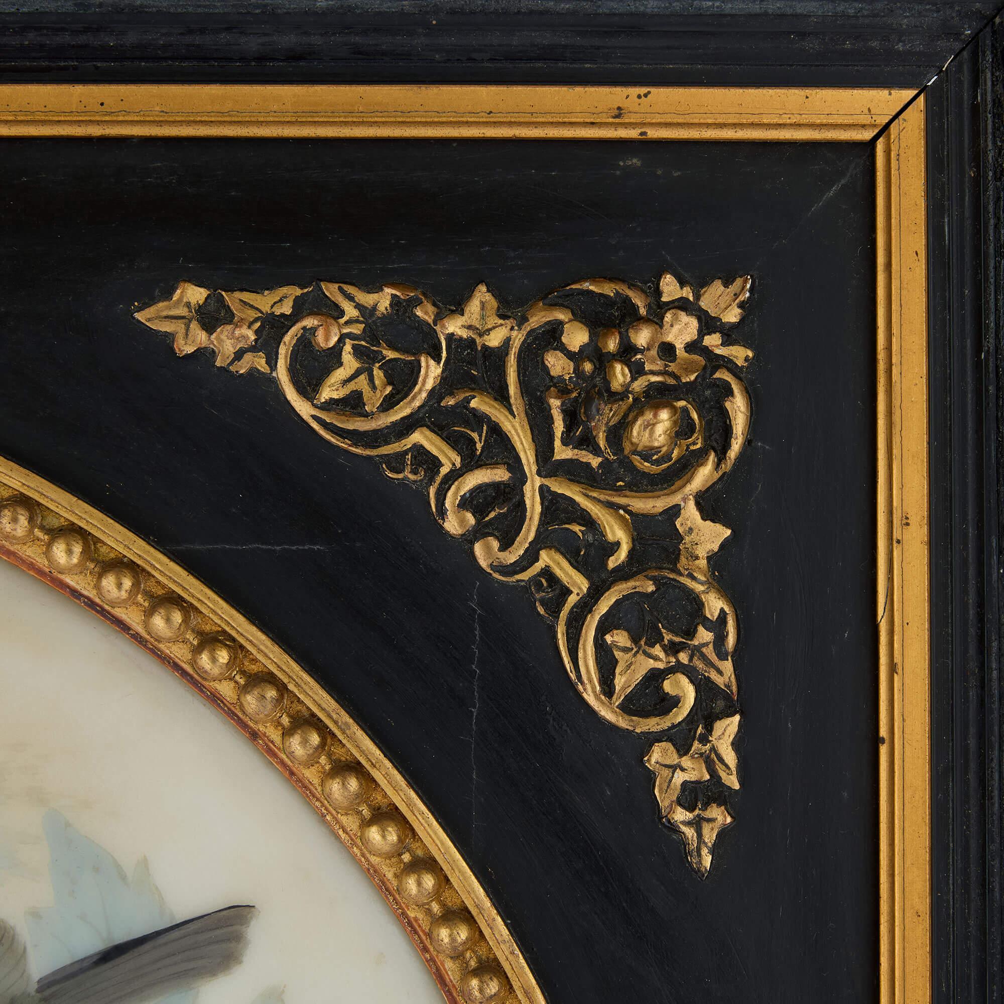 Paire de grandes plaques en porcelaine à fleurs de Mariotte, 1876-1877 en vente 1
