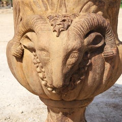PAIR OF LARGE FLORENTINE RENAISSANCE VASE WITH RAM HEADS 21th Century