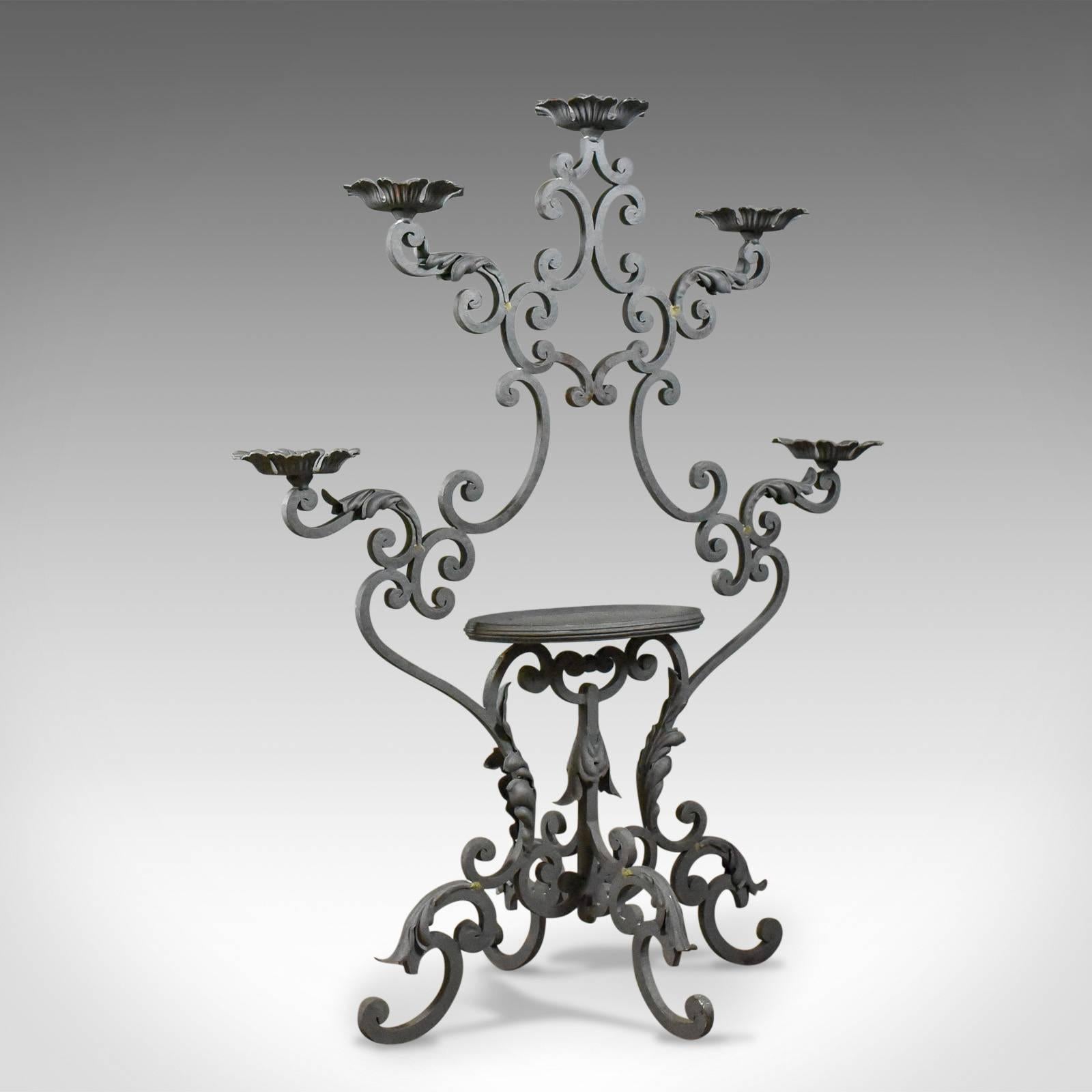 Victorian Pair of Large Florist Plant Stands, Church Candleholder, Late 20th Century