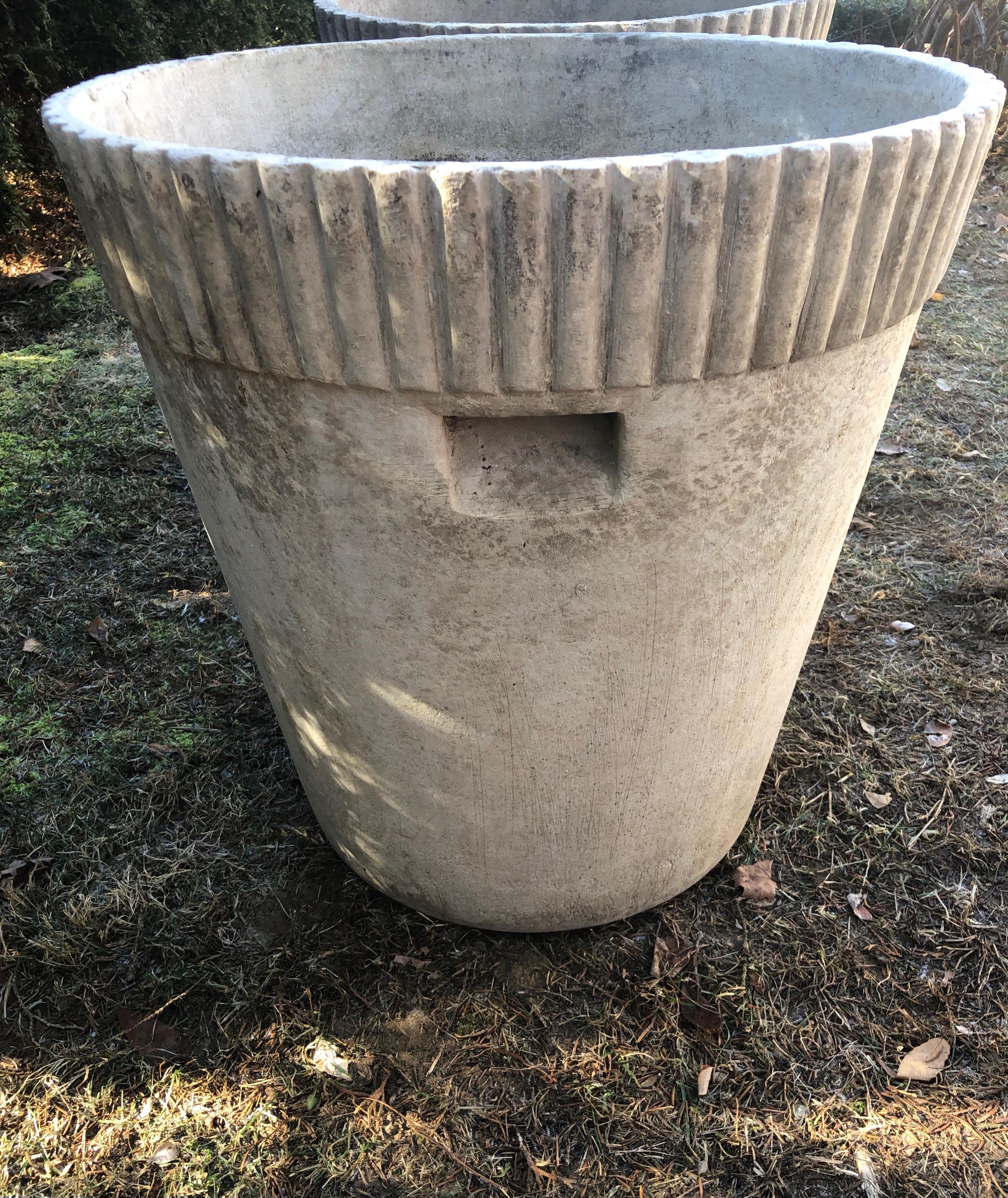 Pair of Large Flower Pot Form Planters Designed by Willy Guhl, Dated 1960 In Good Condition In Woodbury, CT