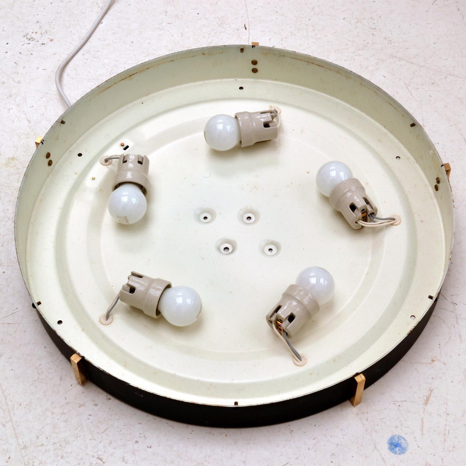 Pair of Large Flush Mount Glass Pendant or Wall Lights For Sale 8