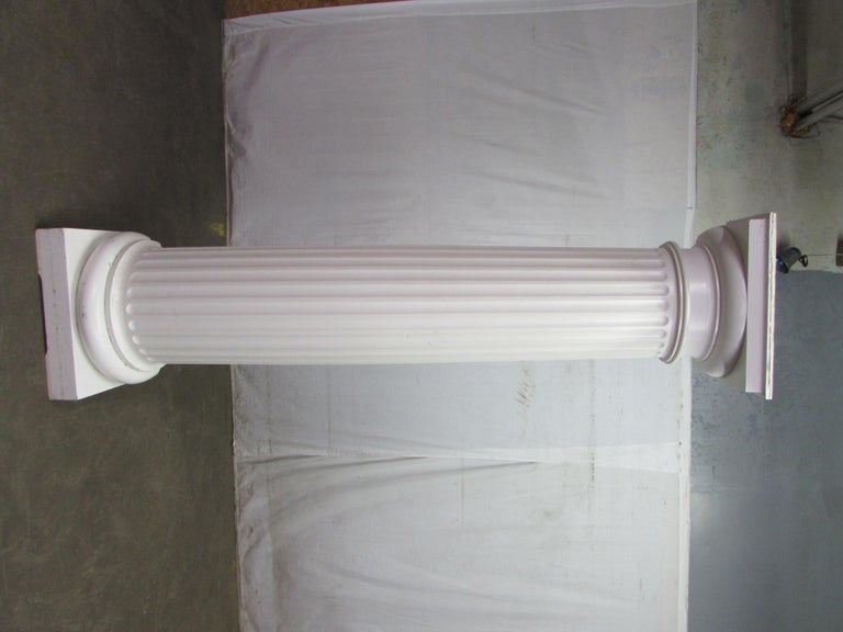 American Pair of Large Fluted 3/4 Wood Columns For Sale