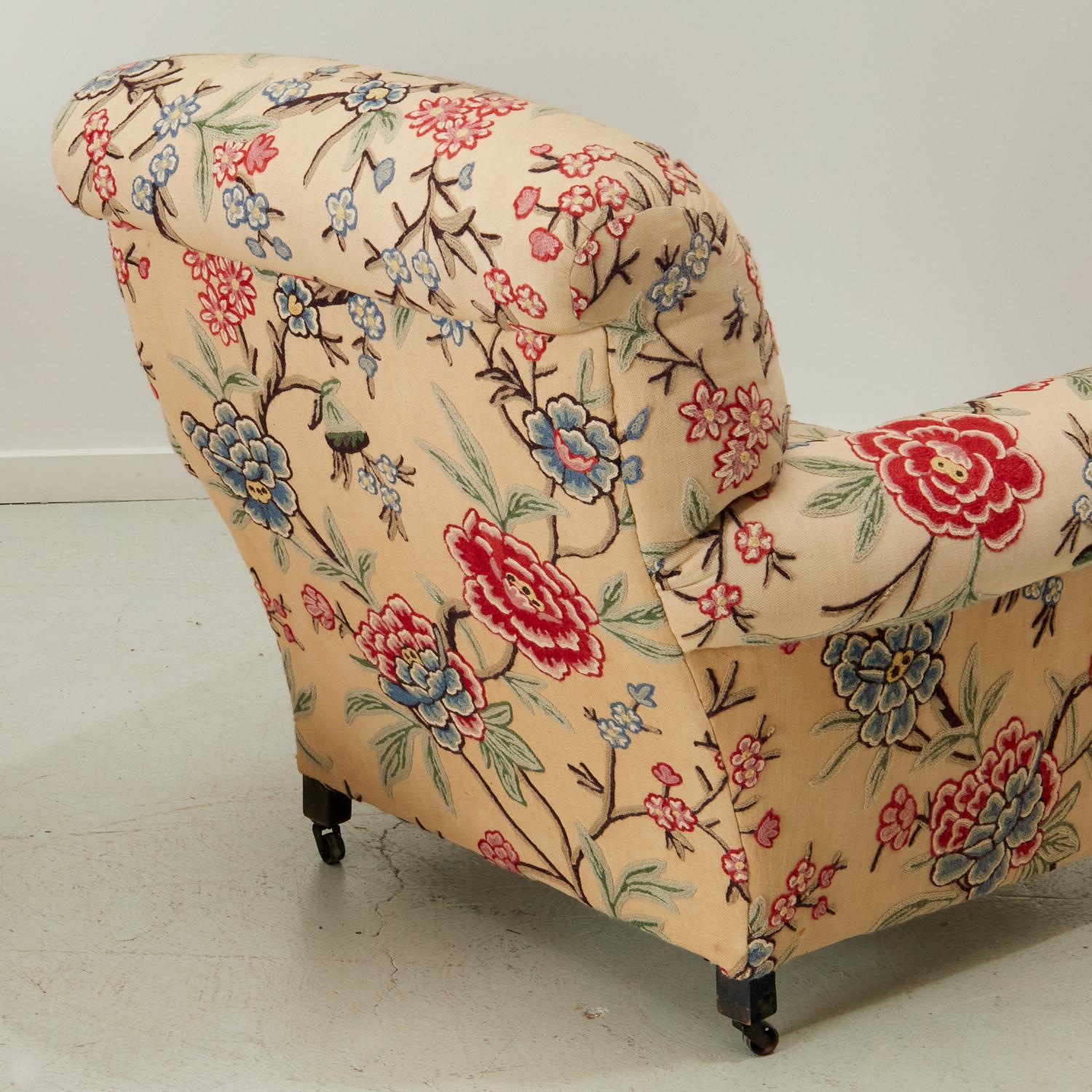 floral armchair with ottoman