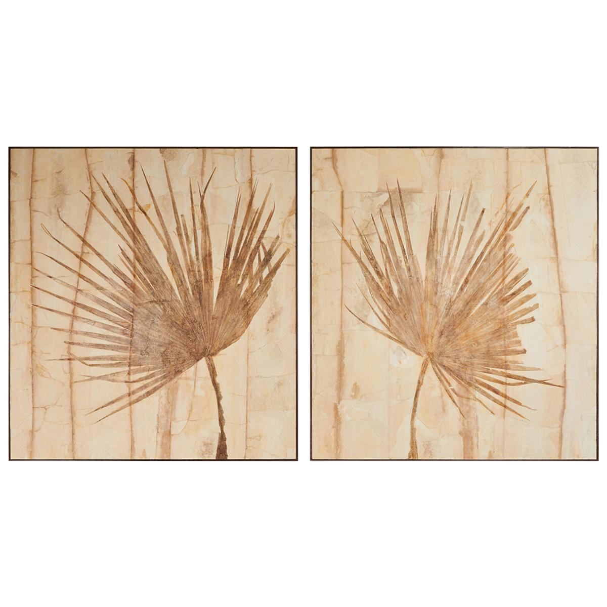 Pair of Large Fossilized Palm Fronds at 1stDibs palm fronds for sale