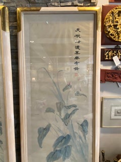 Pair of Large Mid-Century Framed Asian Watercolors