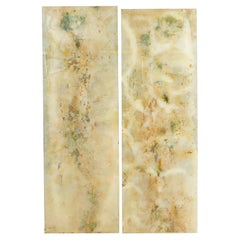 Pair of large french 1950’s acrylic abstract panels