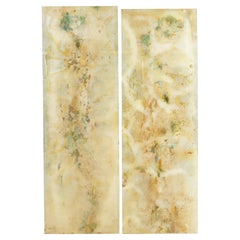 Pair of large French 1950’s acrylic abstract panels