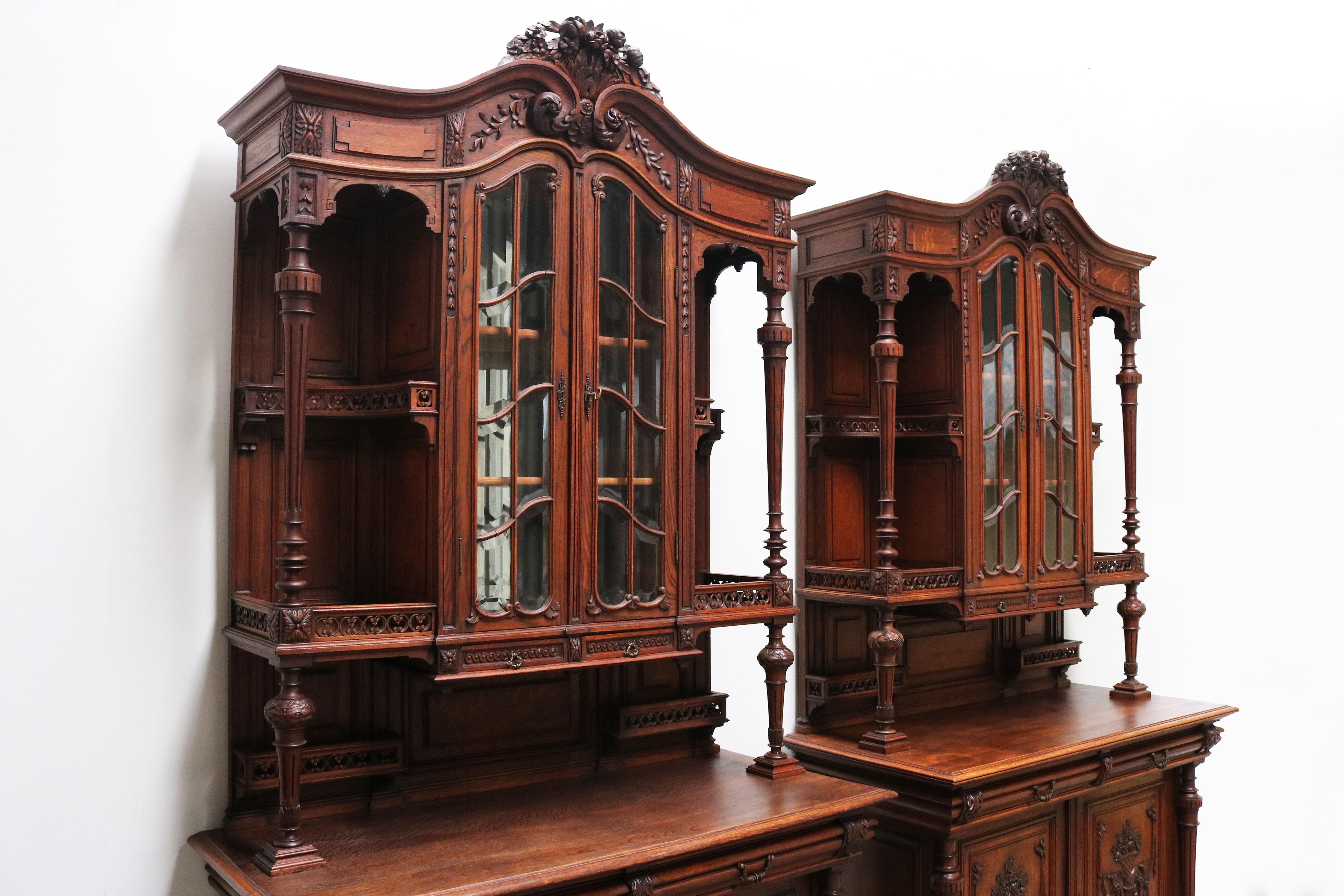 antique oak buffet cabinet