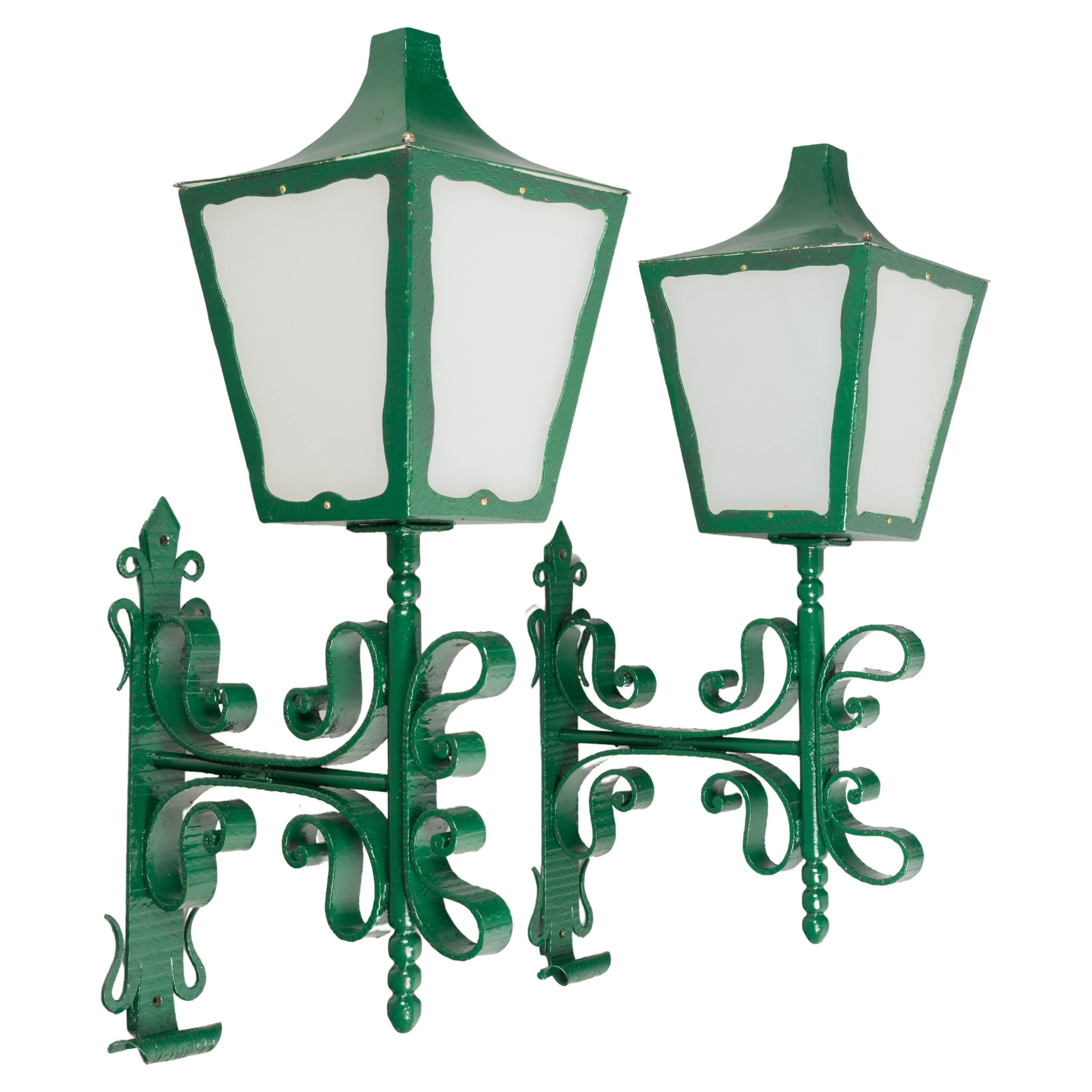 Pair of Large French Architectural Wall Lanterns