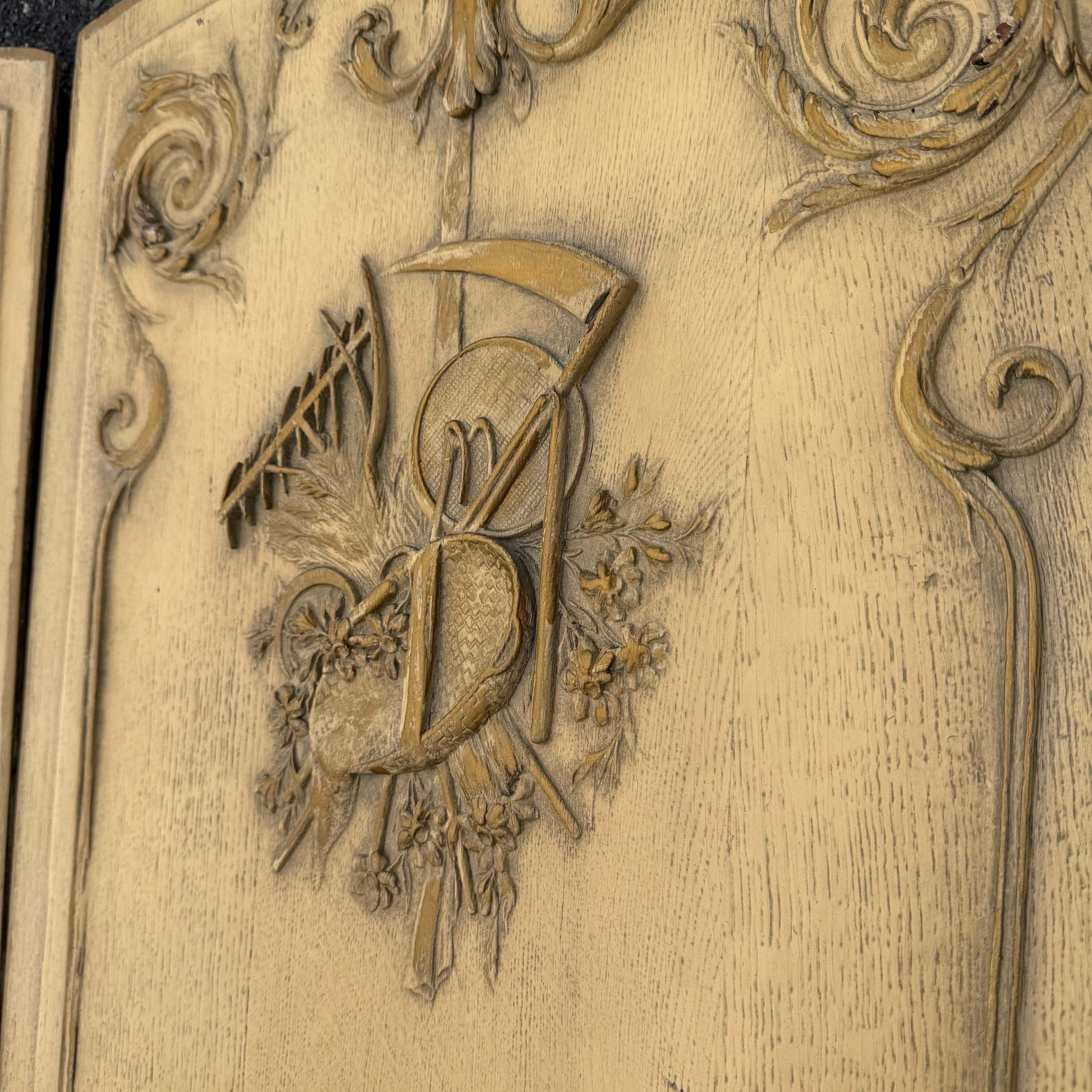 Paar große französische architektonische Wood Wall Panels Kunstwerk im Angebot 4