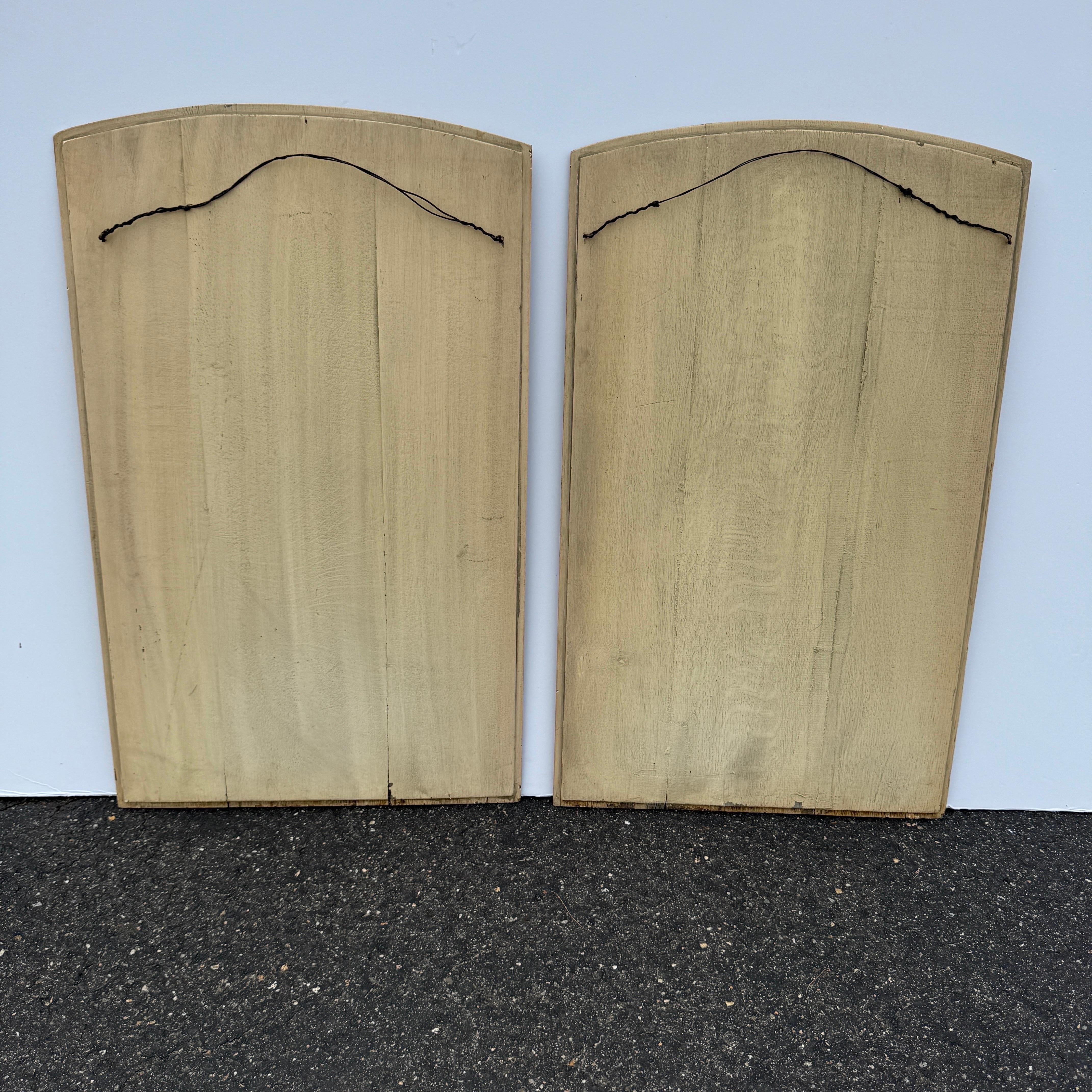 Paar große französische architektonische Wood Wall Panels Kunstwerk im Angebot 11