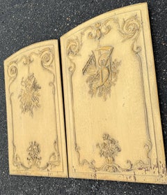 Pair of Large French Architectural Wood Wall Panels Artwork