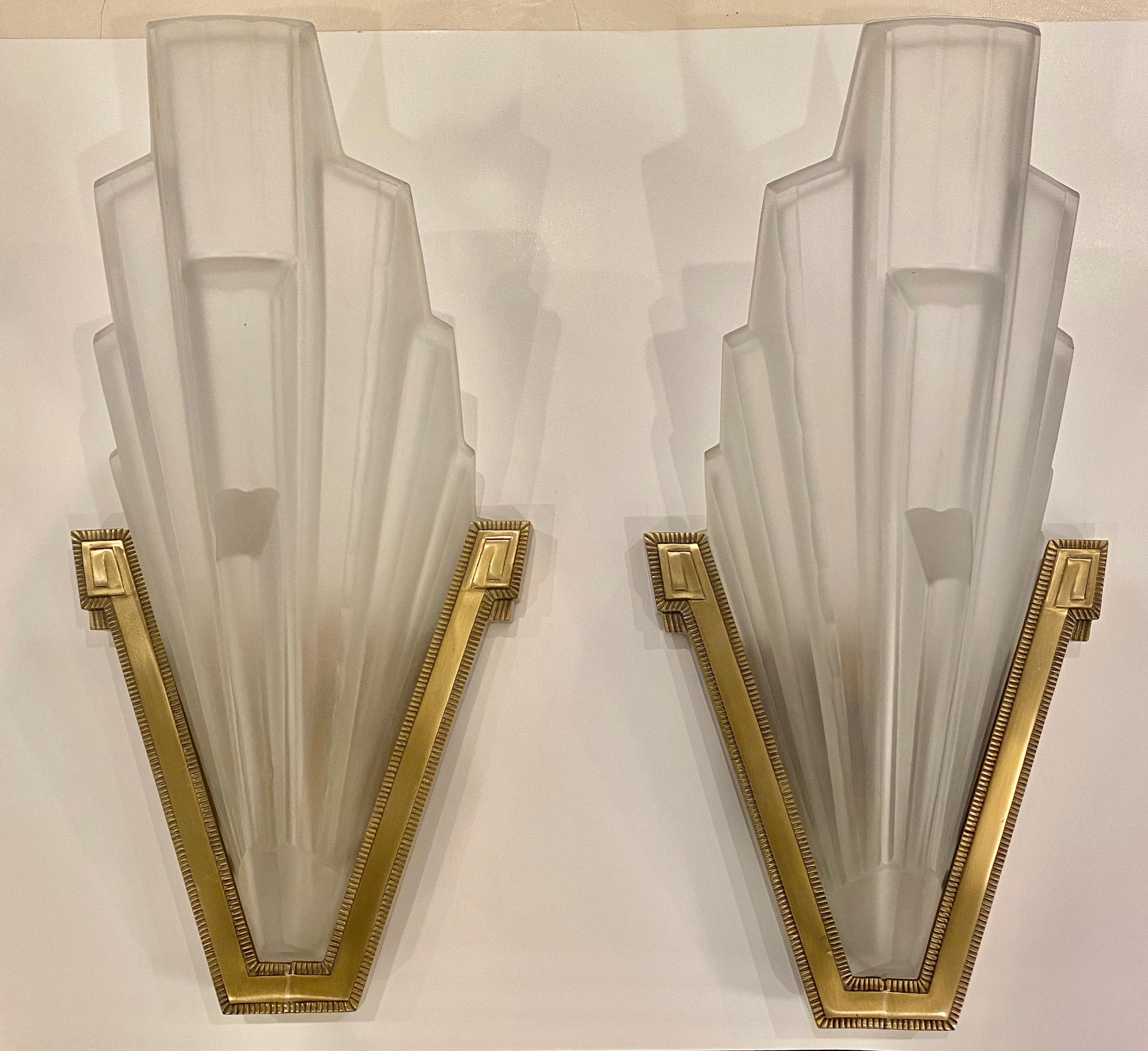 Pair of French Art Deco sconces by the French famous artist 