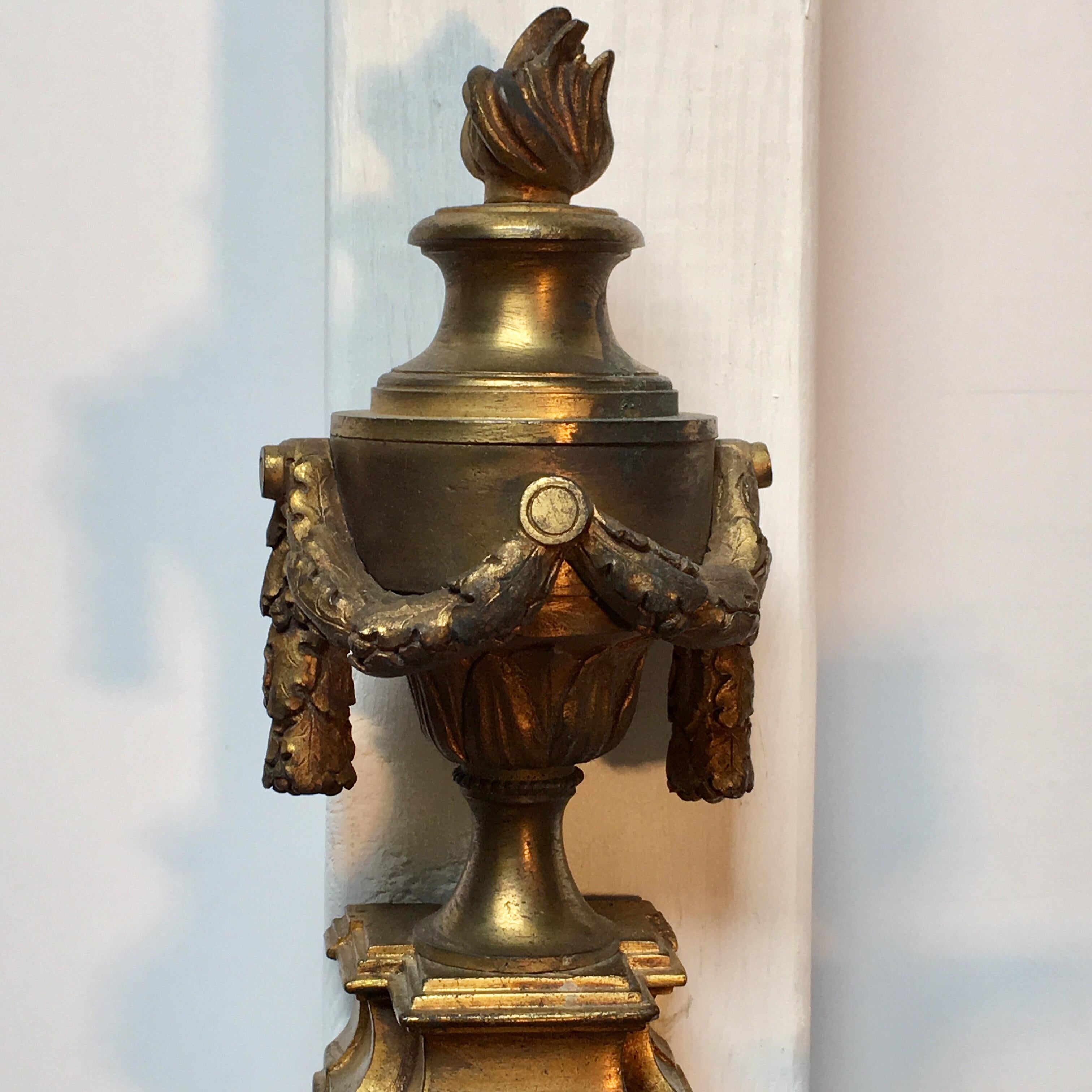 Pair of  Large French Bronze Louis XVI Style Wall Sconces For Sale 3